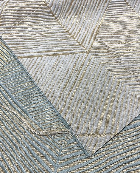 Жаккард геометрия гр.голубой\золото